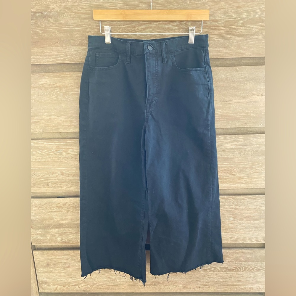 Madewell black jeans cropped wide leg